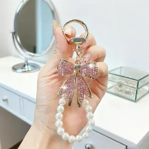 Colorful Rhinestone Inlaid Bow Keychain Metal Alloy Creative Women's Bag Pendant Keychain Accessory|Car Keys & Handbag Accessory Gift|Perfect Gift Idea