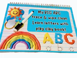 Multi Sensory Dry Erase ABC Trace book ! My BIG ABC Dry erase & WIpe Clean Book! Learn letters with play clay book!