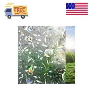 Decorative Stained Glass Window Film Rainbow Tulip 17.5" x 78.7"