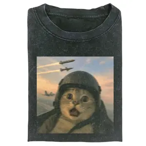 Jet Fighter Cat Meme T-Shirt, Funny Pilot Cat Reaction Tee, Grunge Cat Tee, Funny Cat Meme Shirt, Cat Portrait T-Shirt, Menswear Womenswear Streetwear, 90s  graphic  tees