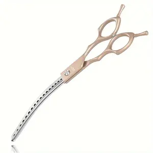 7-Inch Curved Spring Scissors for Pet Grooming, Lightweight Stainless Steel Clippers for Cats and Dogs, Durable and Easy-To-Use Design