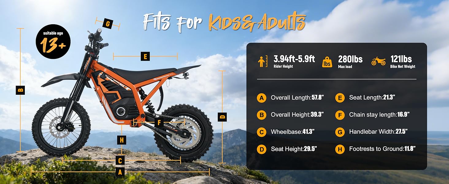 ESKUTE NOVA X Electric Bike ,4000W Power , 40° Climbing with 2849 Certified 48V 22.8Ah Removable Battery, Full Suspension Hydraulic Brakes, 60 Miles Rang Mountain Off-Road for Teens Adults ebike
