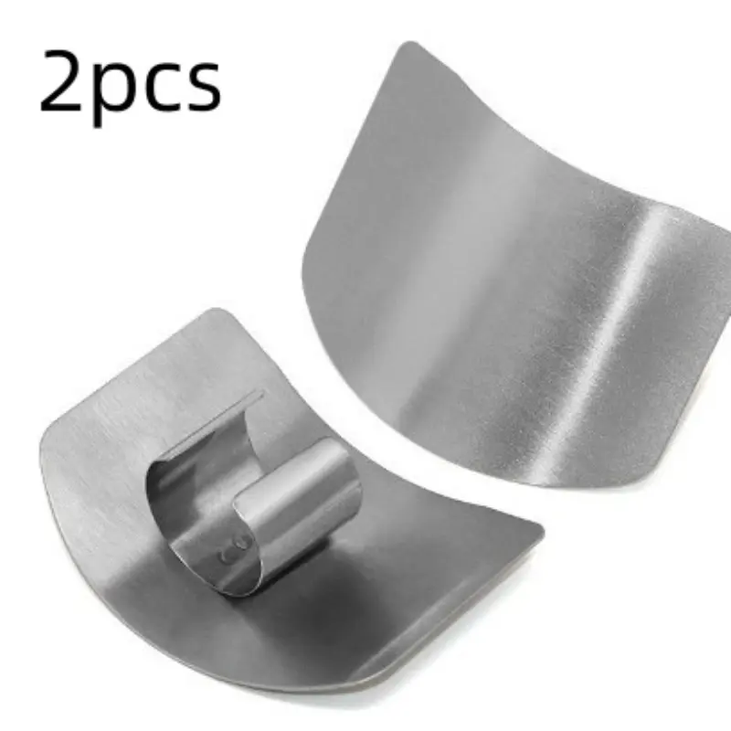 2pcs Stainless Steel Finger Protectors, Kitchen Cutting Gloves, Meat Slicing Hand Guards, Essential Kitchen Tools, Kitchen Supplies, Durable & Safe
