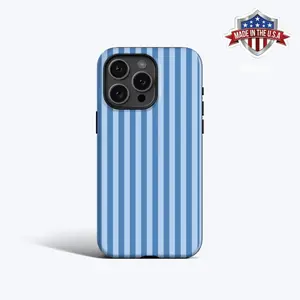 LITTLE BLUE STRIPES Phone Case |           Blue Pink Stripe Print, Shockproot Phone Protective Cover,  Modern Floral Phone Cover For Iphone 13, 14pro, Suitable mobile phones Compatible with Samsung Galaxy S25