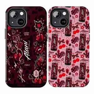 Alani Nu _Cherry Bomb_ Coquette Y2K Style Dice Pattern Energy Drink Phone Case — Compatible with iPhone 17, 16, 15, 14, 13, 12, 11