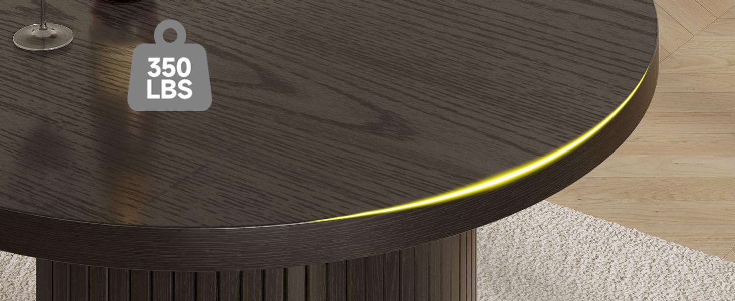 ONBRILL 70.8 Inch Dining Table for 4-6, Oval Dining Room Table with Curved Fluted Wood Strip Base, Mid-Century Modern Kitchen Tables with Footpads, Dinner Tables for Living Room, Dining Room