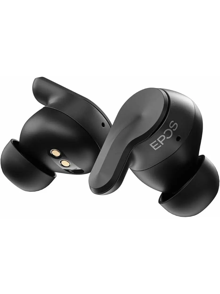 EPOS USA 1001262 E1 Bluetooth Noise-Canceling Headphone Earbuds - Chargeable, Scandinavian Charging Adapter, Black Audio Accessory