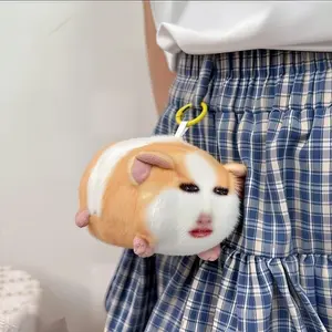Sad Guinea Pig Plush Keychain, Funny Dutch Pig Stuffed Animal Key Ring with Humorous Facial Expression, Novelty Emoticon Bag Charm,Unique Birthday Gift for Women Girls, Phone & Backpack Decor