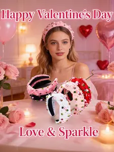 Rhinestone Headband, Valentine's Day Gift, Daily Wear Accessory, Holiday Present, Wide Band Hair Accessory