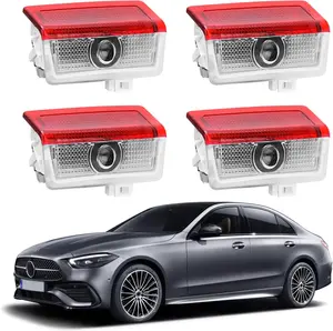 Car Door Lights Logo Projector Puddle Lights Compatible with A B C E M GL GLA GLC GLE Class Accessories, No Fade 4K-HD Car Welcome Lights(4 Pack)