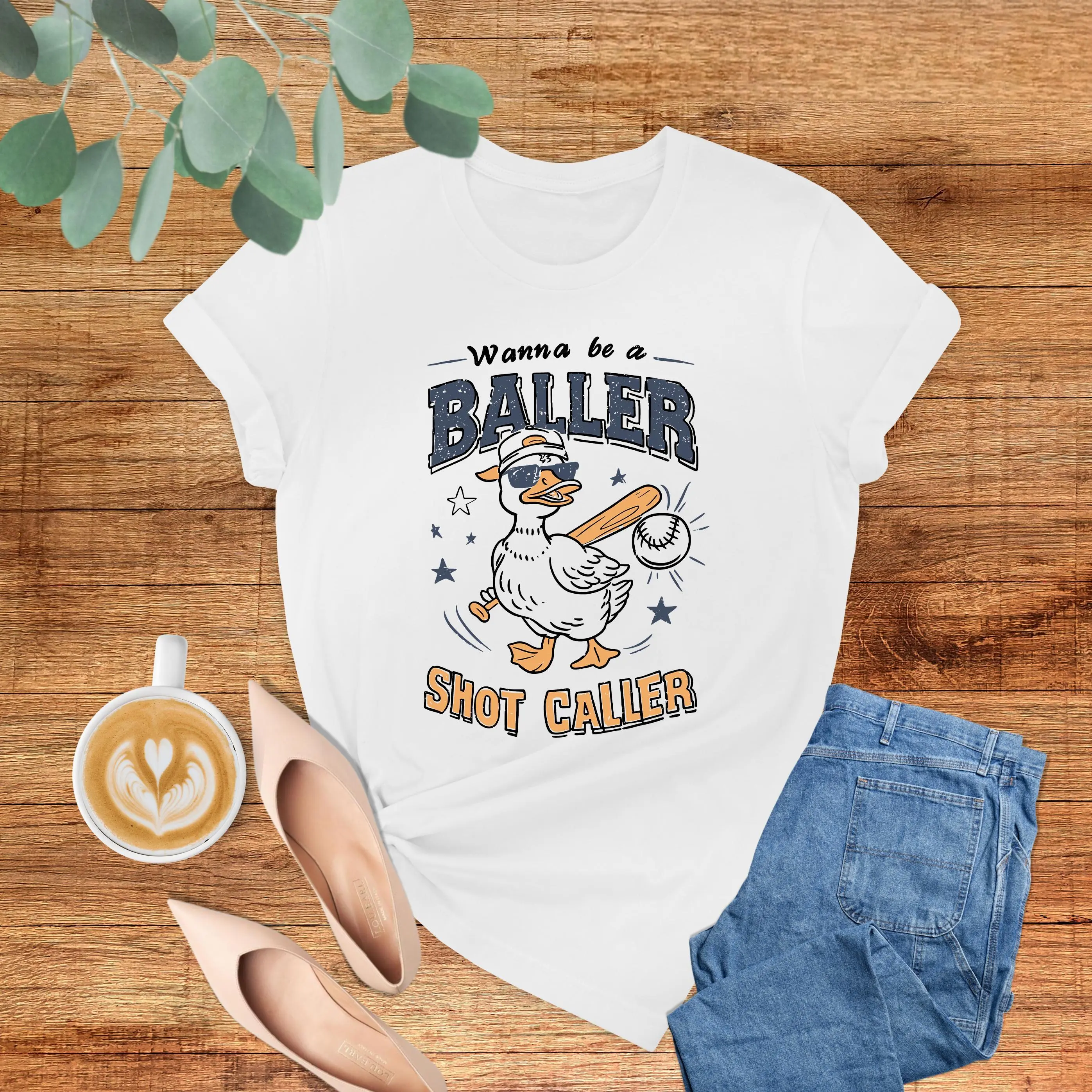Wanna Be A Baller Shot Caller Shirt, Retro Baseball Tee, Funny Baseball Player Shirt, Boys Baseball Gift, Sports Fan, Baseball Lover Tshirt,Casual