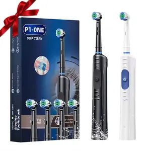 Electric Toothbrush, 1 Box Rechargeable Waterproof Toothbrush with 4 Counts Brush Heads, Intelligent Deep Cleaning Toothbrushes for Adults, Home Teeth Cleaner