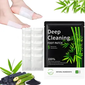 Natural Bamboo Charcoal Foot Patch, Deep Cleaning Foot Patch, Therapeutic, Comfortable and Natural, Helps Improve Sleep, Solid Form, Set Type
