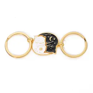 Matching Keychains Cat, Couples Keychain,A Pair of Matching Keychain,Can Be Seperated to 2 Pcs Cute Cat Key Chain,Couple Gift,Best Friend Keychain Women Men summerwins,summerwins