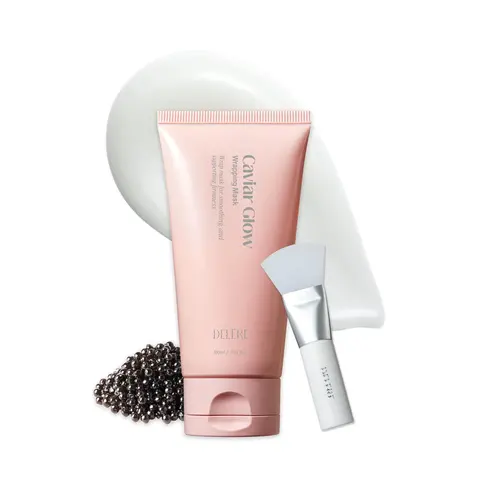 Delere Caviar Glow Collagen Wrapping Mask | Korean Peel Off Face Mask for Glowing Skin and Visible Skin Tightening, 3.4oz