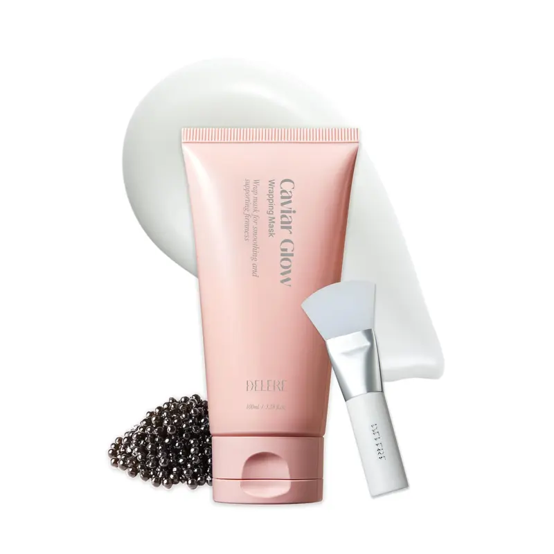 Delere Caviar Glow Collagen Wrapping Mask | Korean Peel Off Face Mask for Glowing Skin and Visible Skin Tightening, 3.4oz