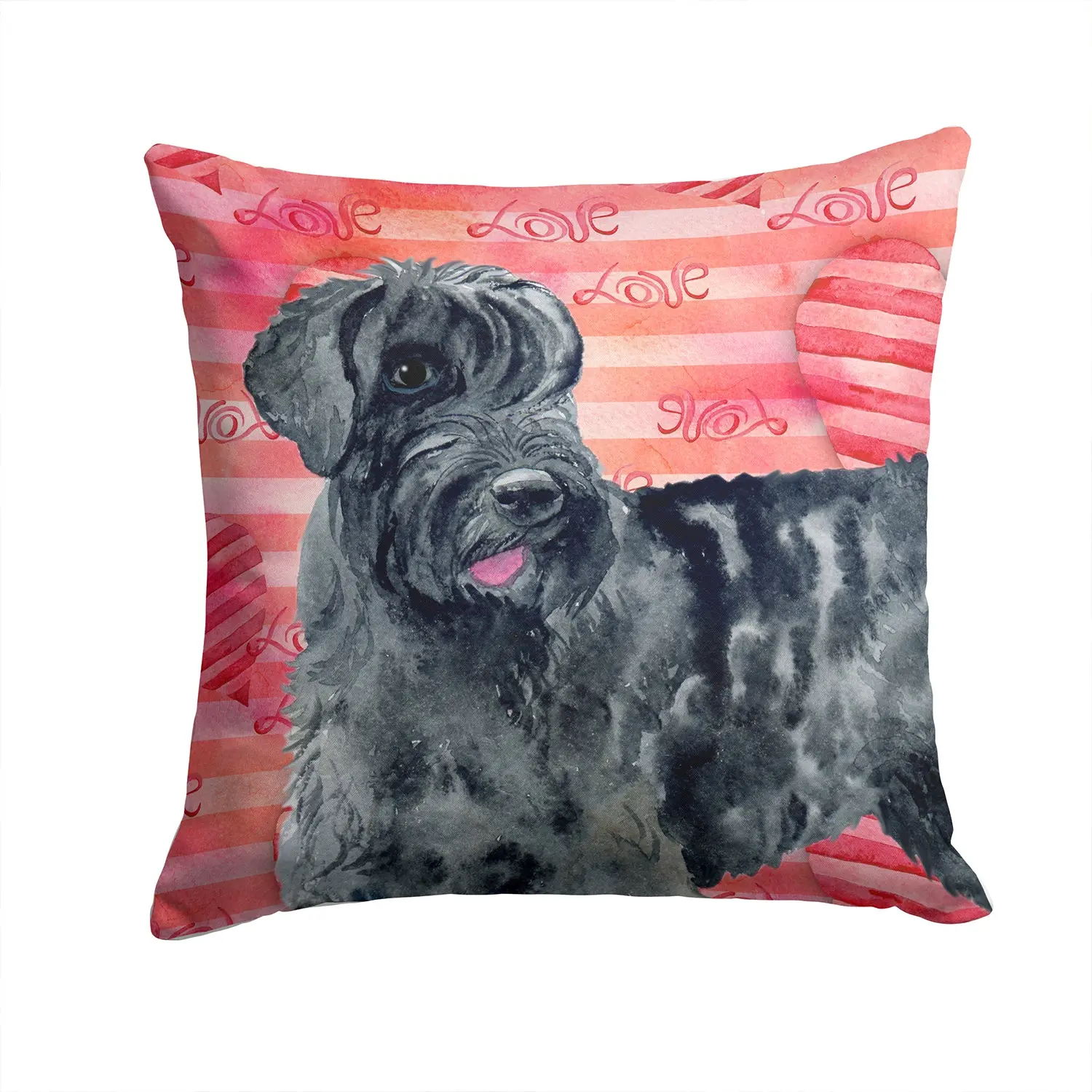 Giant Schnauzer Love Decorative Throw Pillow 14x14 Indoor Outdoor Accent Cushion, Fabric Cover with Insert for Sofa, Bed, Porch & Living Room