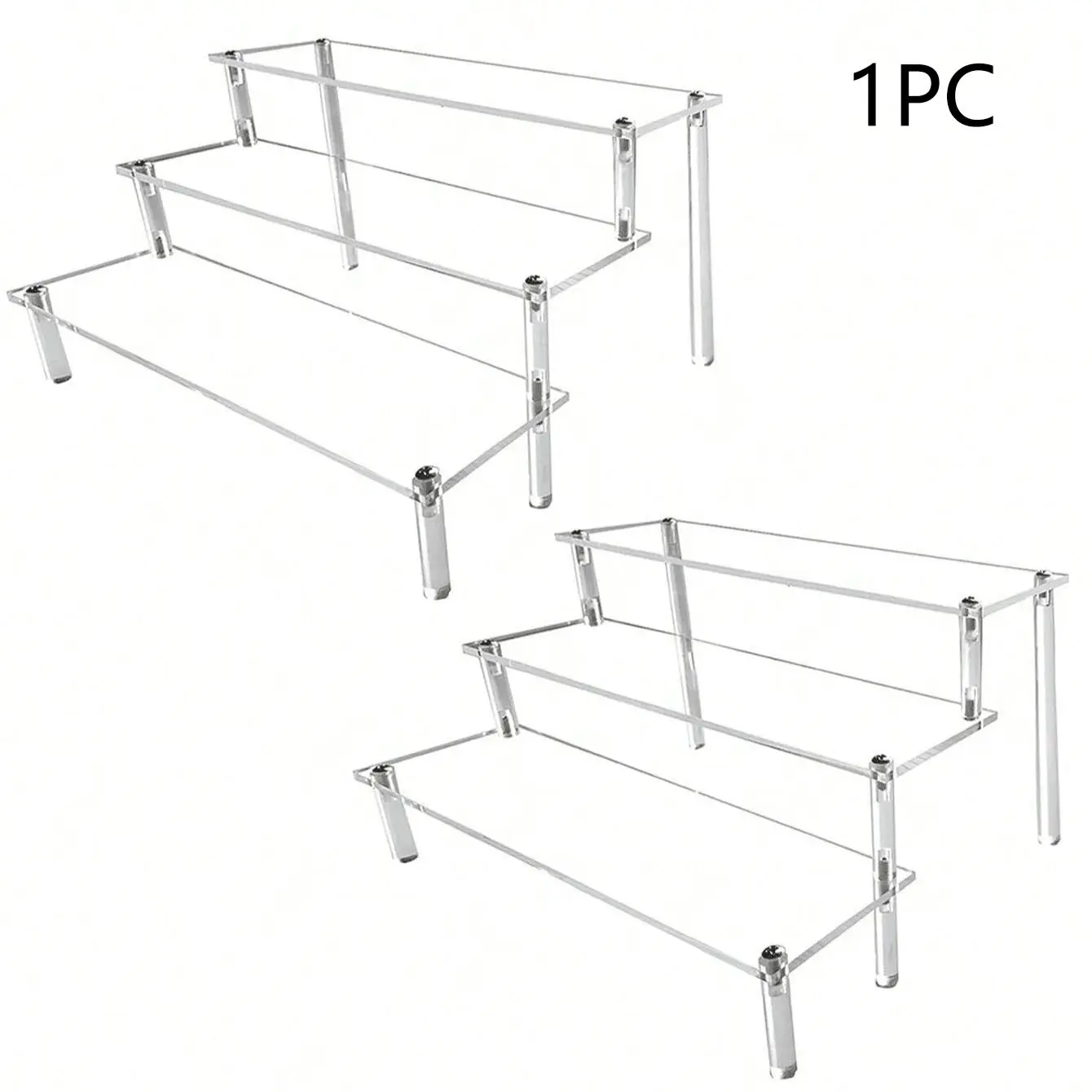 1pc Acrylic Display Stand, Transparent Acrylic Tube Rack, Cologne Perfume Stand, Cupcake Display Stands, Suitable for Perfume, Cosmetics, Cupcakes, Desserts, 1/2/3 Layer (single Layer 20cm), Double Tiers, Display Riser, Clear Display Stand