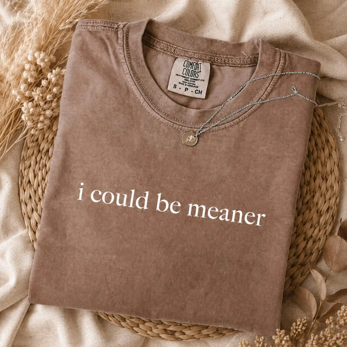 Comfort Colors Shirt I Could Be Meaner Funny Sarcastic Graphic Tee Women Vintage Oversized Soft Comfy Casual Style