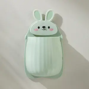 Cute Rabbit Design Toothbrush Holder, 1 Piece Wall Mounted Storage Box, Multifunctional Cosmetic Storage Box for Bathroom
