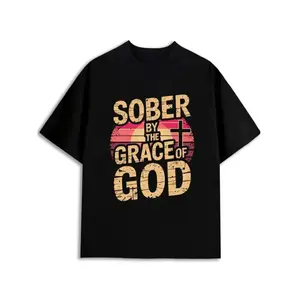 Gr of God Sober Tee mens Christianity round neck T-shirt black Soft and comfortable Summer wear Vintage-inspired, comfortable fit religious gifts church costumes Comfortable daily wear