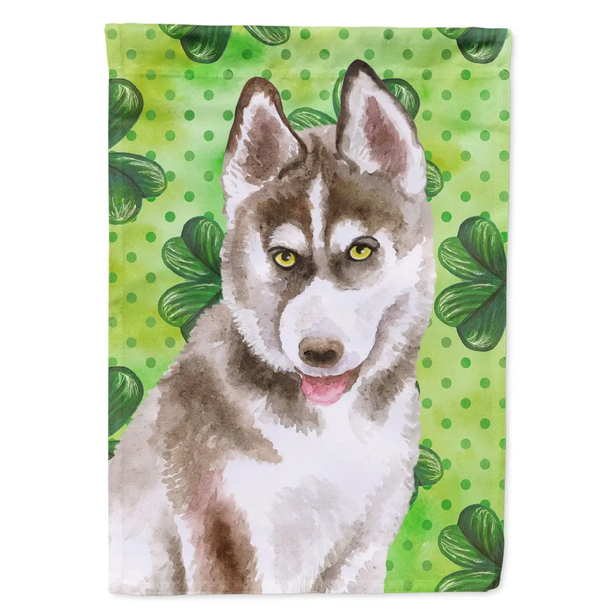 Carolines Treasures BB9870GF Siberian Husky St. Patrick's Polyester Garden Flag - Double-Sided, Fade Resistant, 0.17 lbs, 11" x 0.01" x 15" Size