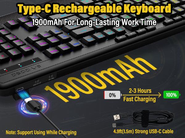 E-YOOSO Tri-Mode Wireless Mechanical Feel Keyboard - 104 Keys Full-Size Silent Quiet Keys - 8 RGB Backlit - BT5.0/2.4G/Wired - Ergonomic Palm Rest for Windows, Mac, Laptop, PS5, Xbox E-YOOSO Tri-Mode Wireless Mechanical Feel Keyboard - 104 Keys Full-Size Silent Quiet Keys - 8 RGB Backlit - BT5.0/2.4G/Wired - Ergonomic Palm Rest for Windows, Mac, Laptop, PS5, Xbox