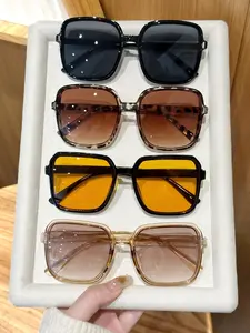 Unisex Fashionable Square Frame Glasses, Trendy Casual Glasses for Everyday Use, Fashion Accessories for Outdoor Activities