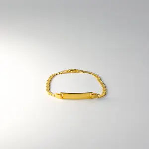 14K Gold Baby ID Bracelet Cuban Link Chain 3MM - Model AB107