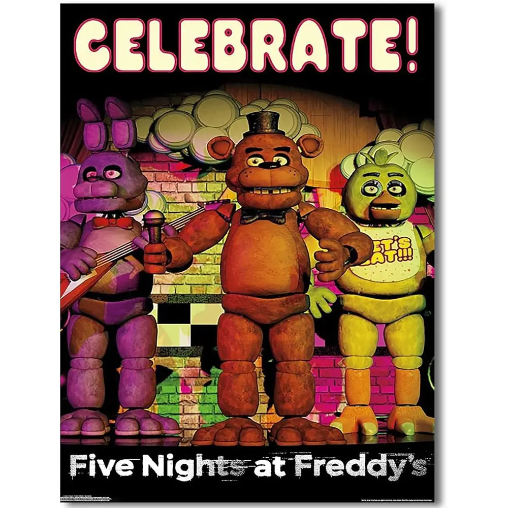 Five Nights Game At Movie Freddy'S Poster For Fans Kids Room Bedroom Wall Decor-Five Nights Game At Movie Freddy'S Posters Picture For Teen Boy Girls Gifts