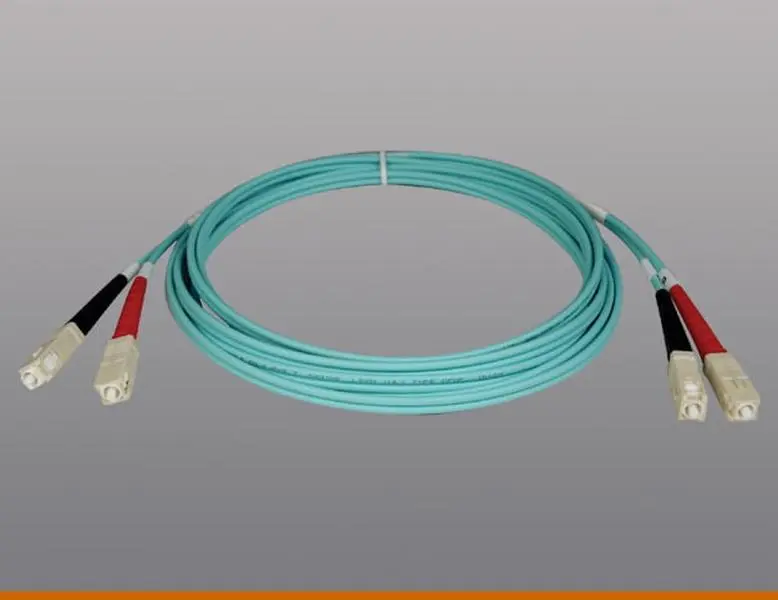 Tripp Lite Aqua Fiber Cable - 10Gbps Speed, 10GB Ethernet SC/SC Patch Cable, 50/125um Laser-Optimized LSZH Jacket, LAN/SAN Duplex MMF, 3M Head-Ends Cost-Effective High-Bandwidth Solution, N806-03M, 10Gb Serial Transmission