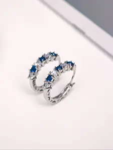Elegant Hollow Out Design Multi-Color Synthetic Zircon Stud Earrings for Women, Perfect Daily Commute Accessory Jewelry Gift