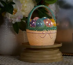 Illuminated Porcelain Easter Egg Basket by Valerie