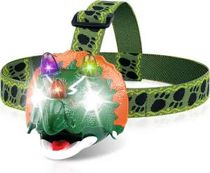 Triceratops LED Headlamp - Dinosaur Headlamp for  Camping Gear Essentials | Dinosaur   Lamp Flashlight for Boys Girls or Adults | Ideal  for Birthday, Halloween, Christmas,  Year