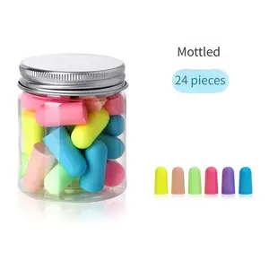 24 Reusable Sleep Earplugs for Office and Home Naps, Soundproof Ear Pads, Multi-Color Options for Health and Household Care