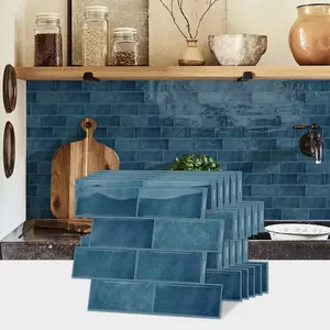 Brick Pattern Self-Adhesive Wall Stickers, Waterproof Wallpaper for Living Room Kitchen Bathroom, Marble Style, 20/40 Sheets