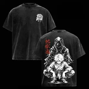 Hell's Paradise Gabimaru Graphic Tshirt Men Women Clothing Short Sleeve Cotton T-shirts Vintage Washed Tee Harajuku Male T Shirt