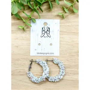Hoops - White Rhinestone Hoop