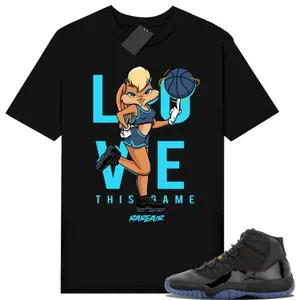 Gamma Blue 11s Sneaker Shirt, Match Love This Game Tee, Basketball Shoes Companion Top, Urban Streetwear Gift, Hypebeast Apparel