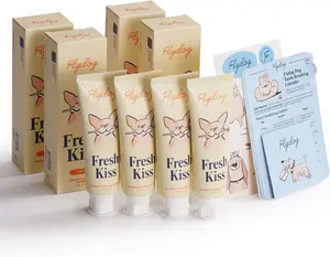 FlyDog Fresh Kiss Enzymatic Dog Toothpaste Kit - Vet-Approved Organic Formula with Coconut Oil, 2 Tubes Pack with Toothbrushing Calendar & Brush Guide