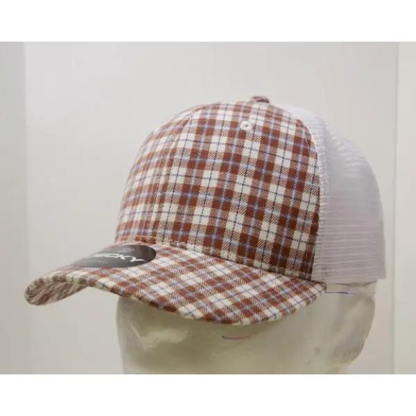 212 MAIN Unisex Dog & Cat Plaid Dad Trucker Hat - Cotton-Nylon 6-Panel Mid-Profile Structured, Curved Visor, Adjustable Snapback Cap, 1 Size Fits Most, 6017-229 White Snapback Hat, Snapback Hat Cap