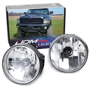 iJDMTOY Clear Lens Fog Lights Foglamp Kit with H3 Halogen Bulbs For 1999-2002 Dodge RAM 1500 2500 w/Sport Package Bumper ONLY