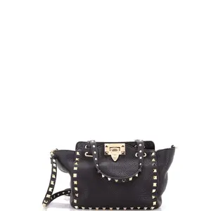 Pre-owned Valentino Leather Tote Bags REBAG Garavani Rockstud Tote Pebbled Mini by Rebag