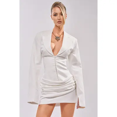 zara corset blazer dress SHORT CORSET DRESS - Beige