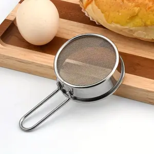 1 stainless steel fine mesh sifter, suitable for sifting matcha powder, cocoa powder, coffee powder, flour, and sugar powder, a must-have tool in the kitchen, Bakeware, Baking Utensils, Baking Tools