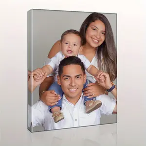 Personalized Family Portrait 2D Flat Large Framed Canvas Wall Art Wood Framed Custom Photo Print Modern Classic Art Deco Style High-Quality Ink on Framed Canvas Ready to Hang with Hooks for Living Room Bedroom Home Office D, Father's Day, Independence Day