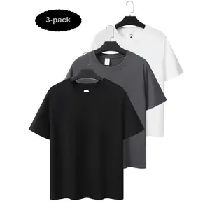 3pcs/pack  (black/white/gray) comfortable 100%cotton T-shirts, unisex T-shirts with classic colors