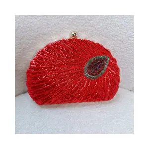 Eve’s Apparel & Accessories Red Sequin Eye Detail Clutch – Women’s Evening & Statement Purse