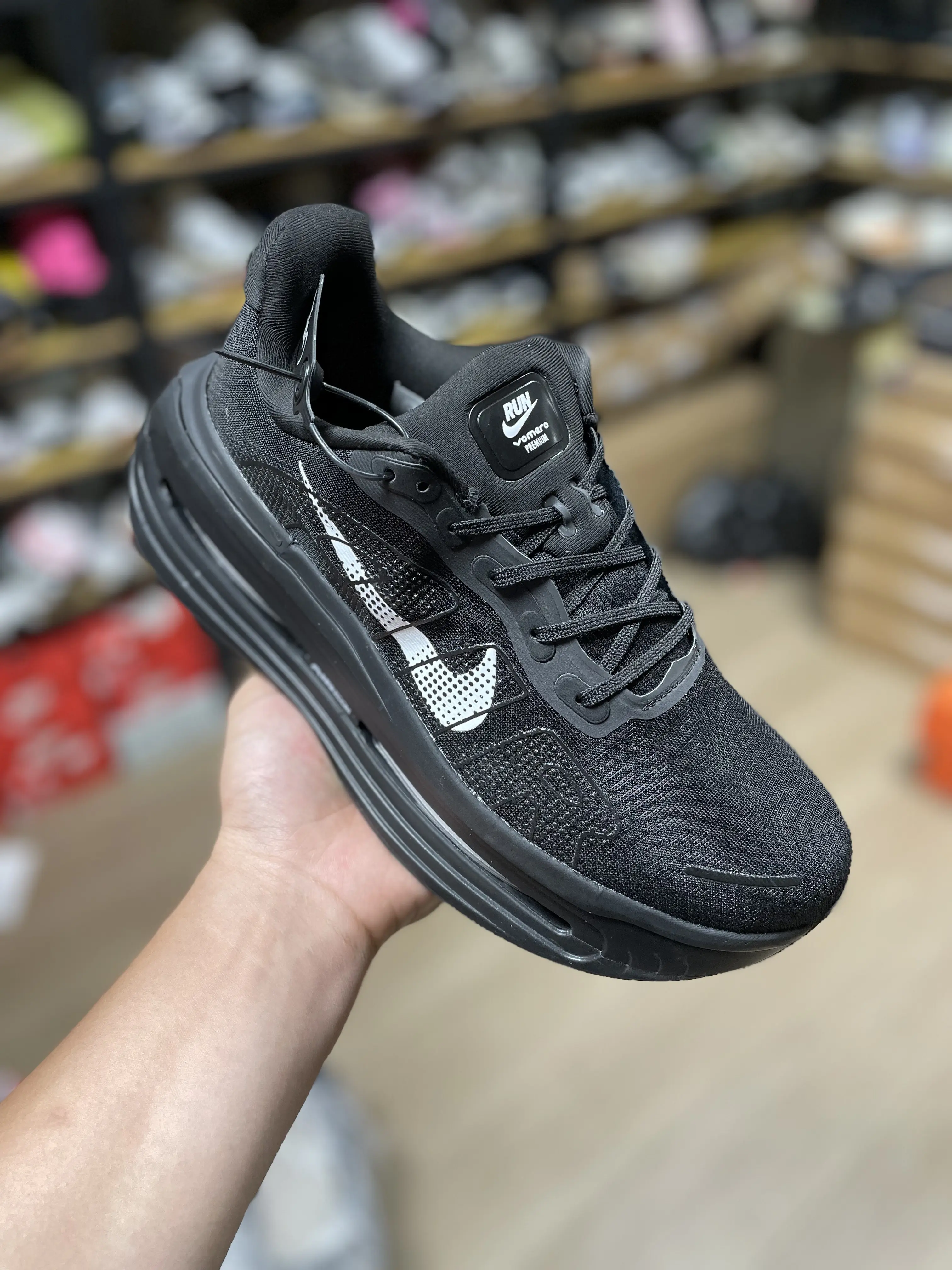 Minimalist Black See Through Knit Mesh Athletic ShoesWhite Dot Logo Transparent Air Cushion Soft Thick FoamSole Monochrome Street OOTD Footwear