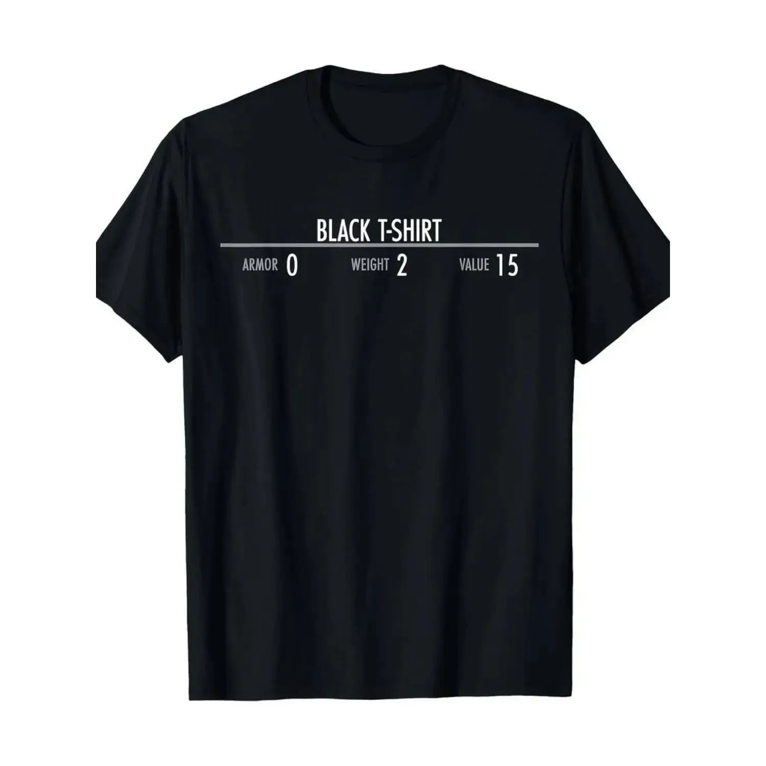 Summer Funny Fantasy RPG Player TShirt Featuring Armor Attributes for Casual Wear